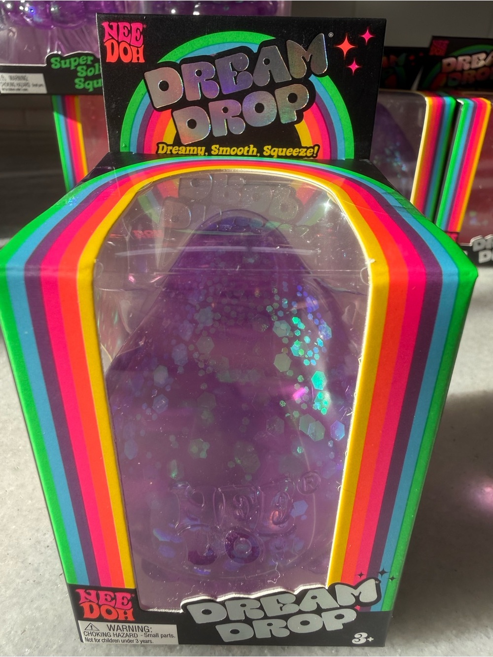 NeeDoh Dream Drop Purple Glitter Squeeze Toy